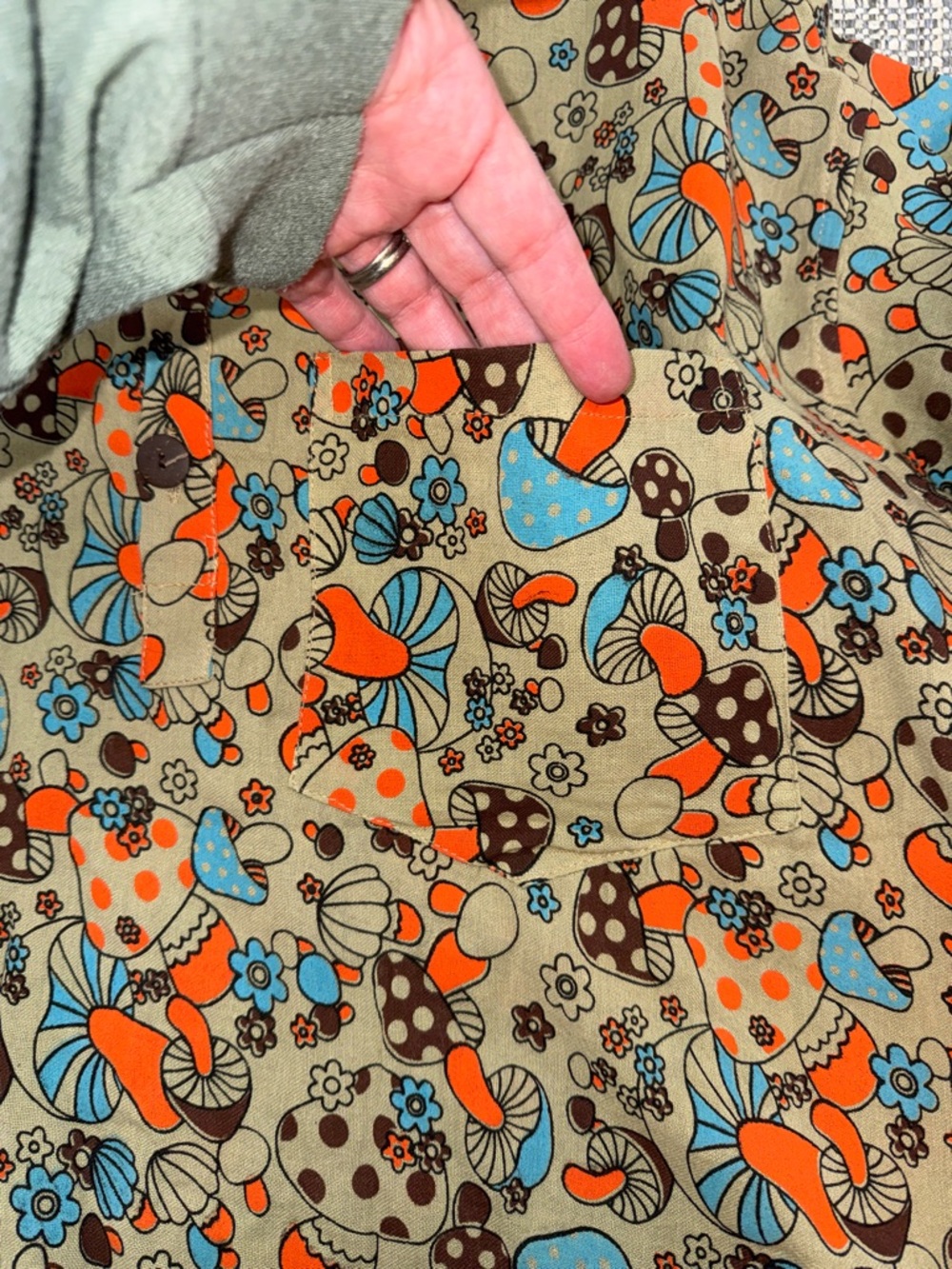 Kathmandu Imports Mushroom Handmade Short-Sleeve Tunic Shirt Hippie Lagenlook - Picture 5 of 13
